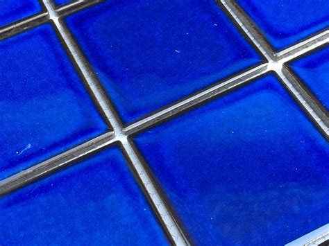 3x3 Cobalt Blue Tile Smooth Glossy Porcelain Mosaic Tile Pool Rated