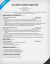 Pictures of Armed Security Guard Resume Template