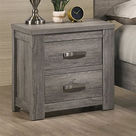 Foundry Select Teme Contemporary Weathered Grey Wood Two Drawer