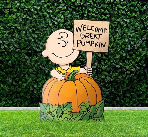 Great Pumpkin Halloween Yard Art Charlie Brown Yard Sign Etsy