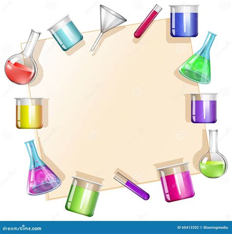 Border With Beakers Background Stock Vector Illustration Of Clear