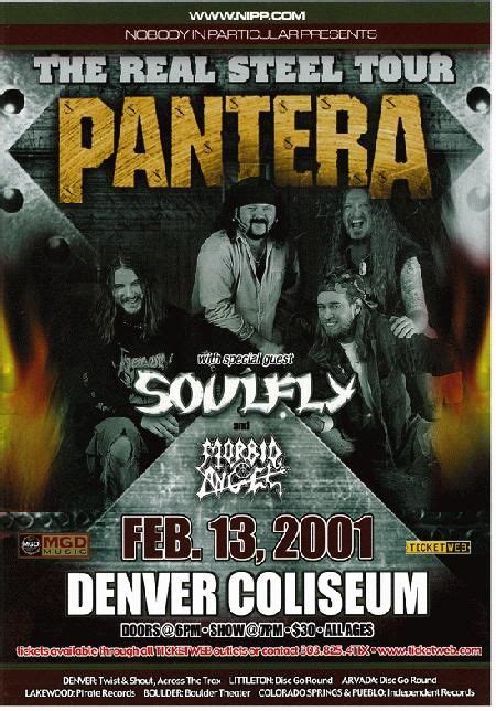 Pantera Denver 2001 Gig Posters Concert Posters Music Poster
