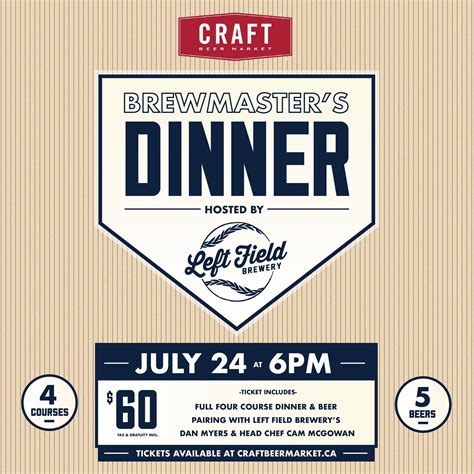 Left Field Brewmasters Dinner At Craft Beer Market