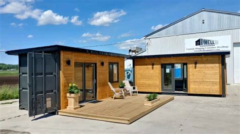 Design with two stacks of containers can be used for a garage in the bottom while the top is the residential area. Unbelievable 160 Sq ft Shipping Container Office / Studio ...