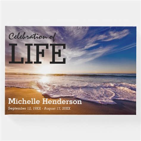 Celebration Of Life Beach Ocean 2 Photo Guest Book