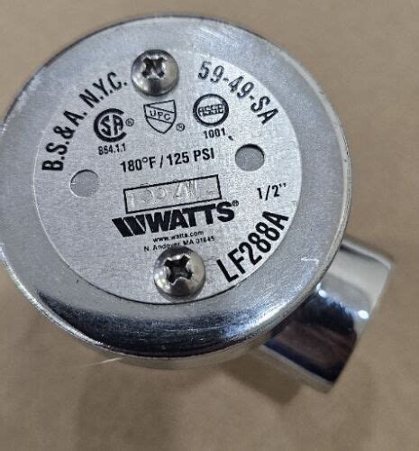 Watts Lf288a 12 Inch Lead Free Hot Or Cold Wate Anti Siphon Vacuum