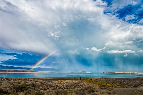 Rainbow Over Mono Lake California Fall Color