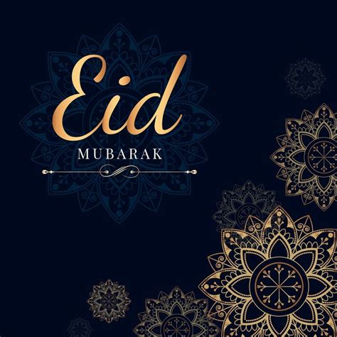 Eid Mubarak Card With Mandala Pattern Background Premium Image By