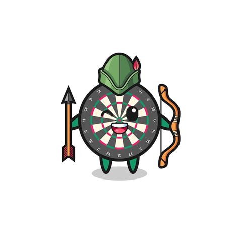 Premium Vector Dart Board Cartoon As Medieval Archer Mascot