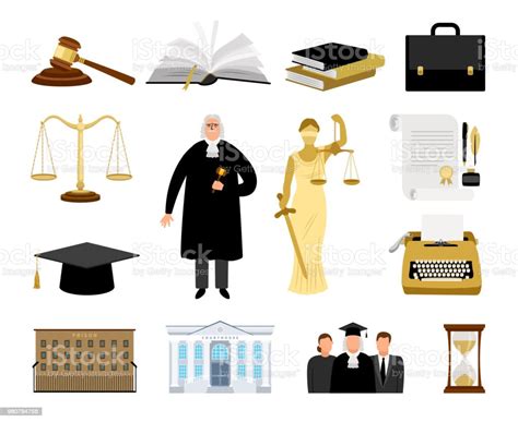 Ilustración De Jurisdicción Y Legislación Elementos De Dibujos Animados