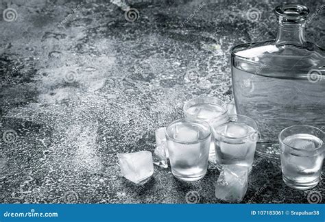 Vodka With Ice In Glasses Stock Image Image Of Cocktail 107183061