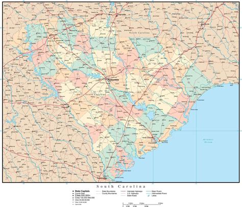 Map Of South Carolina Counties And Cities
