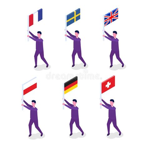 man hold flag of the countries icons set stock vector illustration of white color 187061189