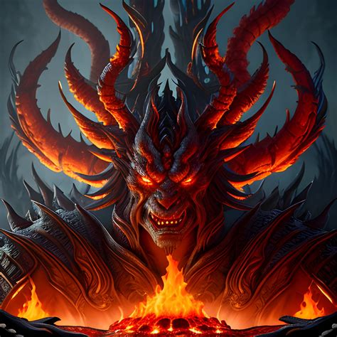 Strong Fire Demon Big Flame Demon Fire Flames High Fantasy
