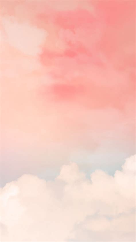 Sky With Clouds In Peach Background Free Stock Illustration High