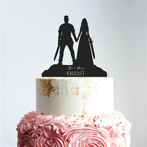 Custom Mr And Mrs Viking Wedding Cake Topperviking Cake Etsy