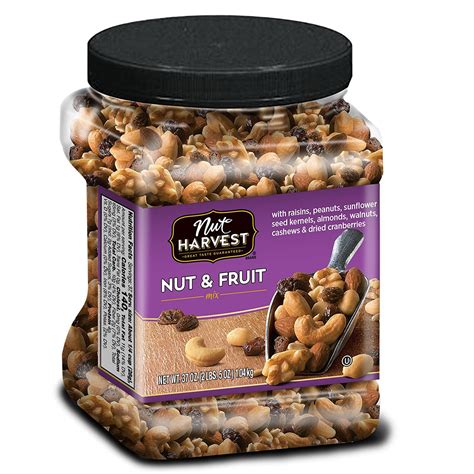 Nut Harvest Nut And Fruit Mix 37 Ounce Jar Cashews Walnuts Almonds