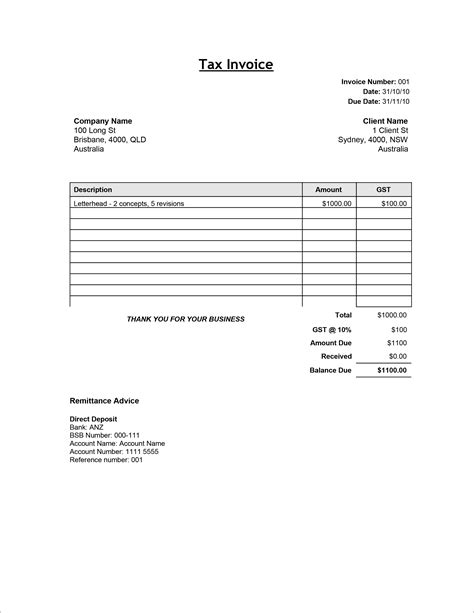 Simple Invoice Template For Mac Loptebasic