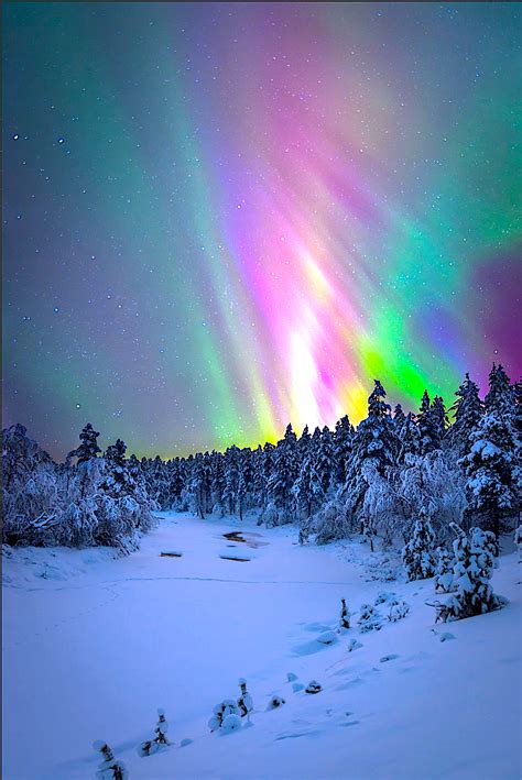 Northern Lights 50km From The North Pole Fotografía De Invierno