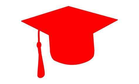 Red Graduation Cap Vector Clip Art Library