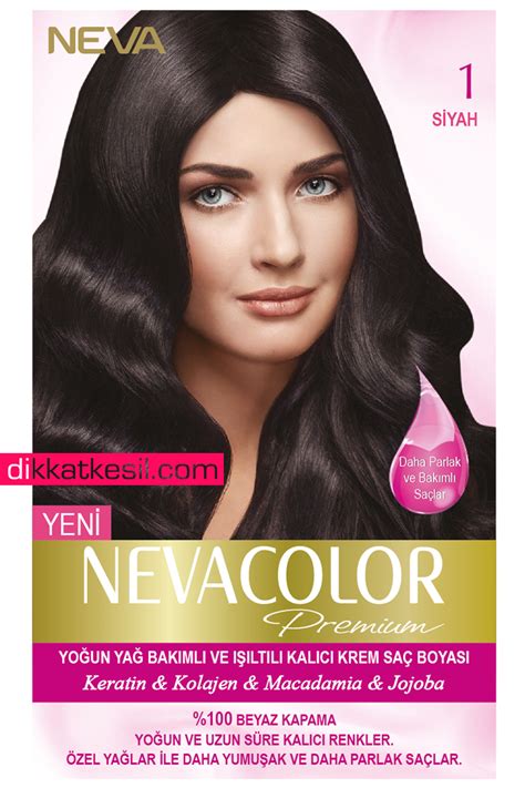Nevacolor 1 Siyah Renk Premium Kalıcı Krem Saç Boyası Seti Neva Color