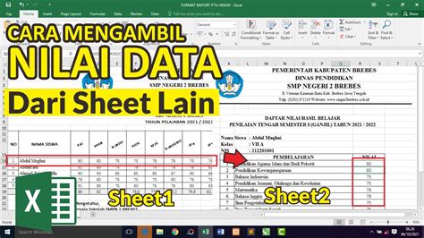 Cara Mengambil Data Dari Sheet Lain Di Microsoft Excel Youtube