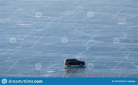 Baikal Lake Frozen Road Ice Cold Russia Stock Photo Image Of Lake