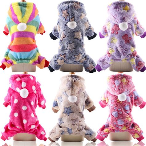 Soft Warm Pet Dog Jumpsuits Clothing For Dogs Pajamas Fleece Small