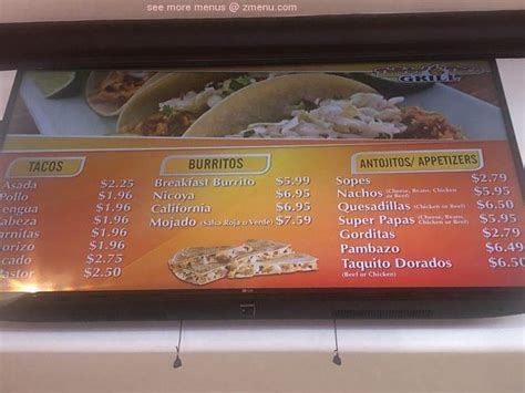 Online Menu Of Talkin Taco Grill Restaurant Bellflower California