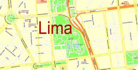 Lima Printable Map Peru Exact Map City Plan Level G View 17 100