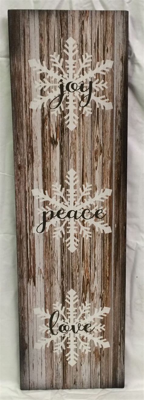 Joy Peace Love Wood Sign Or Canvas Wall Art Christmas Decor Christmas