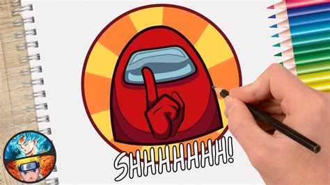 How To Draw Among Us Shhhhhhh Game Start Logo Silent Easy Youtube