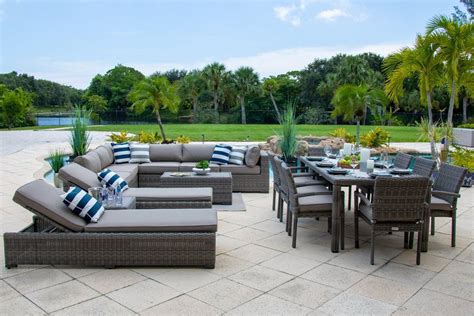 1 Tuscany 19 Piece Outdoor Patio Furniture Combination Set In Gray