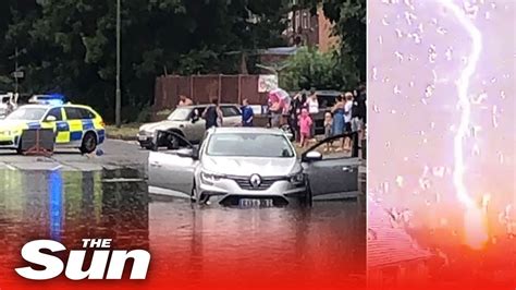 Thunderstorms Hail And Power Cuts Cause Travel Chaos Across Uk Youtube