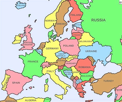 Western European Countries Capitals Diagram Ppnsolutions