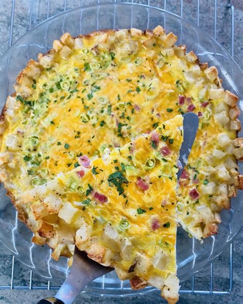 Hash Brown Crust Ham And Cheddar Quiche