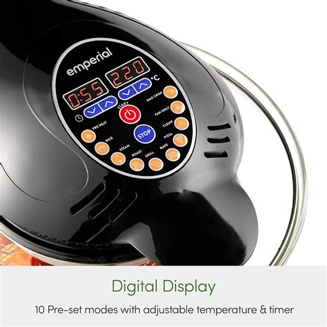 Emperial L Digital Halogen Convection Oven Cooker Air Fryer Hinged Lid Black Ebay