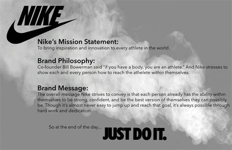 Nike's mission is to bring inspiration and innovation to every athlete in the world. (nike,2010) the company looks towards everyone being an athlete. How To Write A Branding Statement - Positioning & Examples