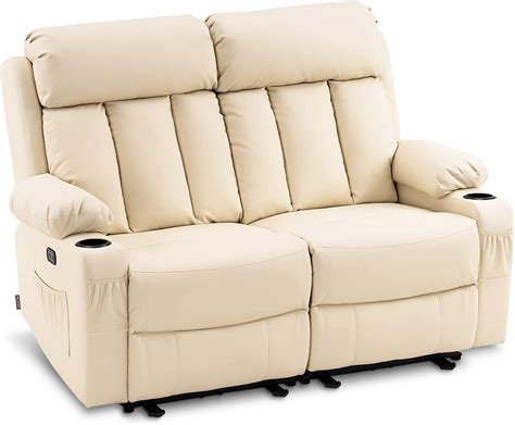mcombo power loveseat recliner electric reclining loveseat sofa with heat and massage cup