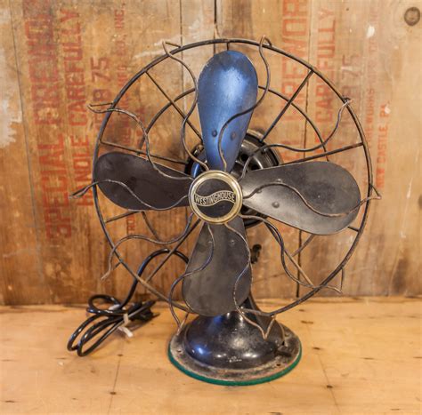 Vintage 1930s Westinghouse Electric Fan Retro Industrial Black Fan