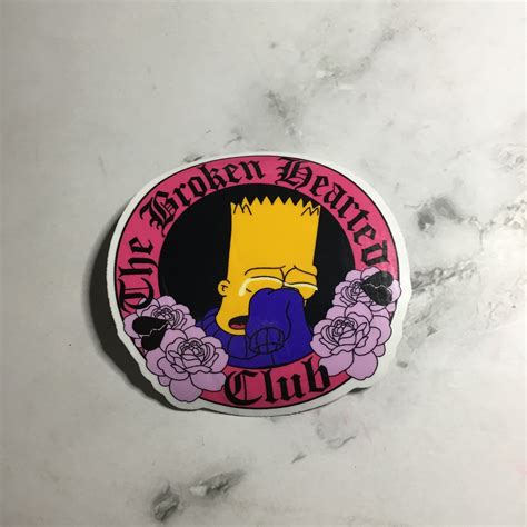 The Broken Hearted Club Bart Simpson Bart Crying Sticker Etsy