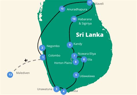 Sri Lanka Malediven Reisroute Compleet Reisschema Van Tot Weken