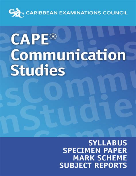 Cape Communication Studies Syllabus