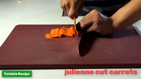 Trimming the ends of the vegetable and. Julienne Cut Carrots | Twinkle Recipe - YouTube