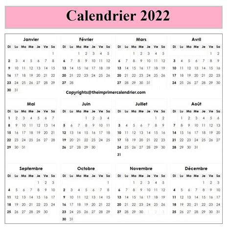 Calendrier 2022 Remplir Et Imprimer Calendrier Semaines 2022