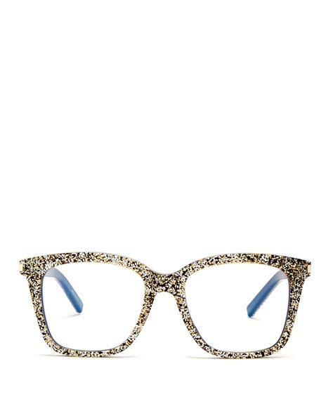 Saint Laurent D Frame Glitter Acetate Glasses Lyst Australia