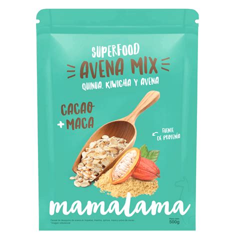 superfood avena mix cacao maca 500g mamalama snacks