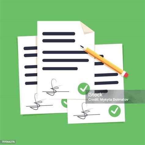 Dokumen Kontrak Menumpuk Ilustrasi Vektor Tumpukan Kartun Datar Dokumen