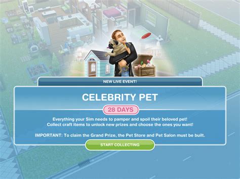 The Sims Freeplay Celebrity Pet Live Event The Girl Who Games Sims
