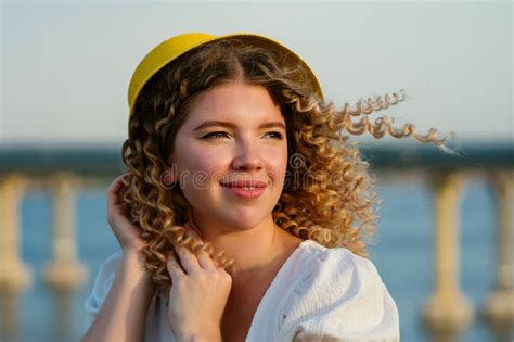 Portrait Curly Girl Outdoors Stock Image Image Of Fashion Dreamy 272377879